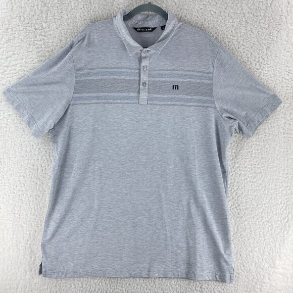 Travis Mathew Gray Brankroll Polo Shirt Mens Short Sleeve Collared Golf Size XXL - Picture 2 of 15